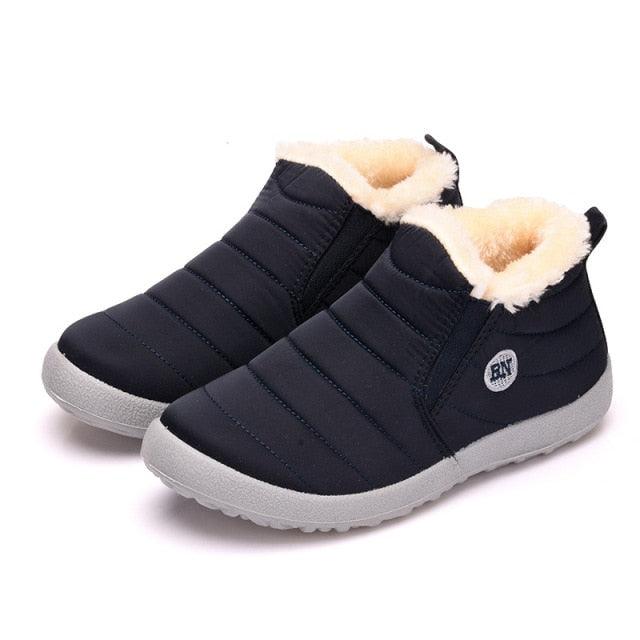 Chaussures d'hiver imperméables pour hommes, baskets de mode, chaussures de travail chaudes d'extérieur pour hommes, chaussures confortables, chaudes, décontractées, à enfiler, pour la marche en extérieur, imperméables et douces