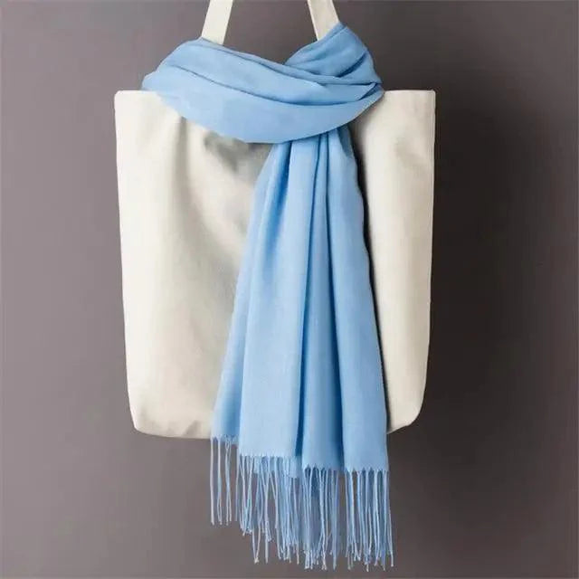 Winter Women Scarf Female Scarves For Women Solid Shawl Wraps For Winter Casual Wear Travel Friendly Wool Tassel Scarf Fashion Solid Color Toddler Soft Warm Scarves