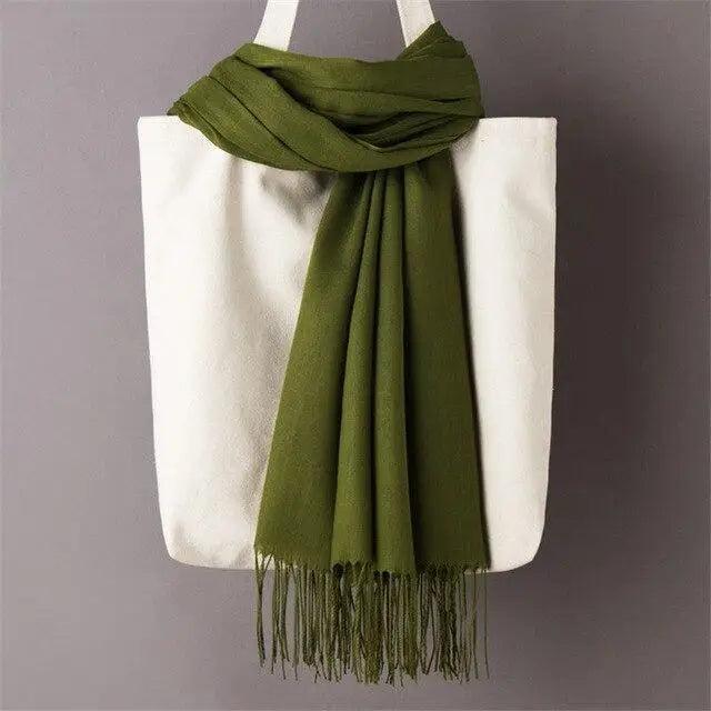 Winter Women Scarf Female Scarves For Women Solid Shawl Wraps For Winter Casual Wear Travel Friendly Wool Tassel Scarf Fashion Solid Color Toddler Soft Warm Scarves