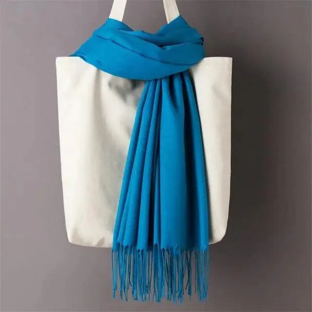 Winter Women Scarf Female Scarves For Women Solid Shawl Wraps For Winter Casual Wear Travel Friendly Wool Tassel Scarf Fashion Solid Color Toddler Soft Warm Scarves
