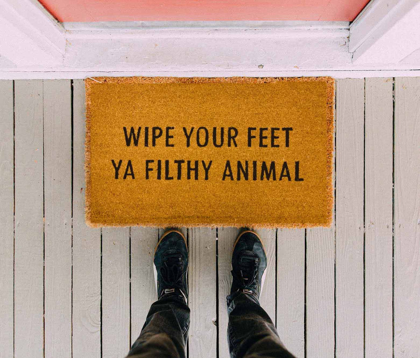 Fußabtreter "Wipe Your Feet" Lustige Fußmatte Outdoor Willkommensmatte Spruch Teppich Für Veranda