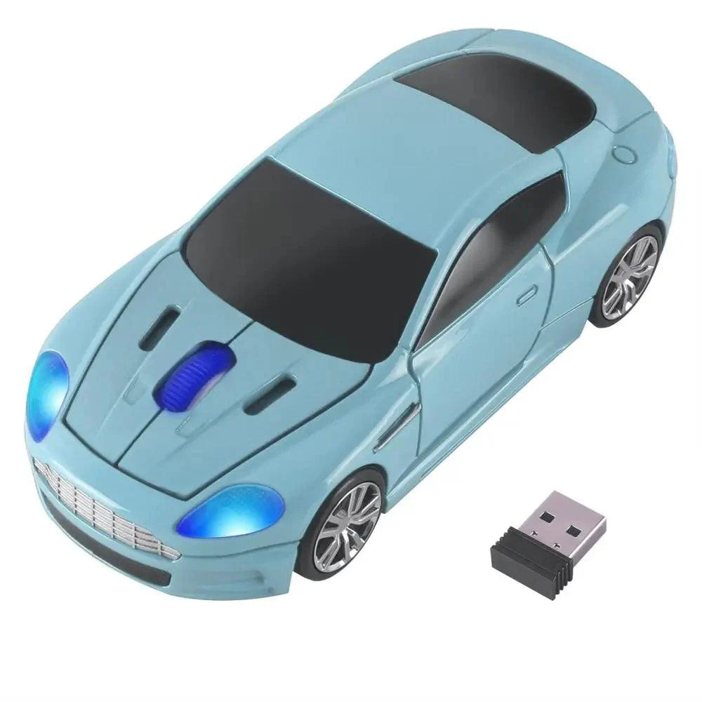 Wireless Mouse Blue Car Shaped Design 1600DPI Mouse USB Optical  Ergonomic 3D Sports Car Mice For Laptop