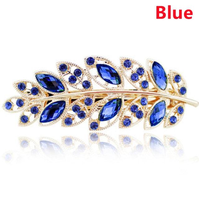 Women Fashion Rhinestone Horsetail Hairpin Spring Clip Ladies Luxury Jewelry Crystal Side Clip Gorgeous Ponytail Holder Hair Accessories For Women
