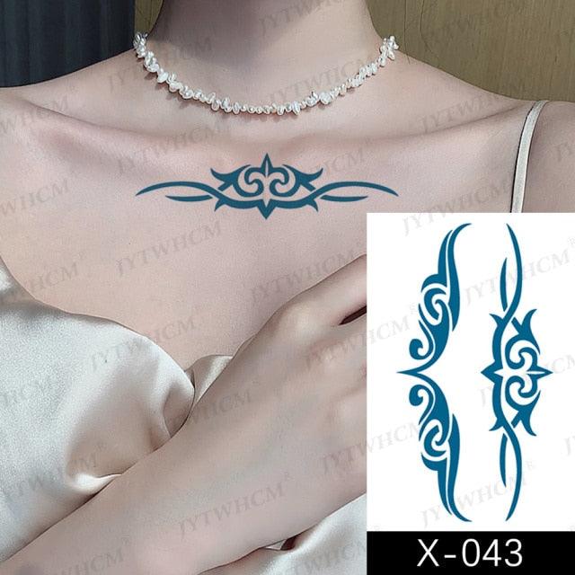Women's Different Stickers Tattoo Temporary Waterproof Neck Arm Leg Tattoo Colorful Design