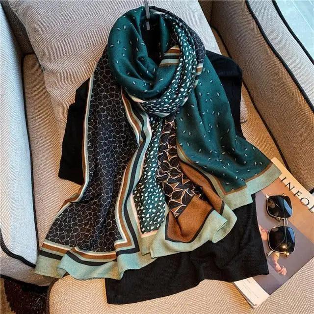 Women Scarf Leopard Print Cotton Large Size Scarfs For Winter Shawls Winter Warm Casual Wear For Women Lovely Floral Tassel Cotton ab Shawls Lady Silk Wraps Scarves