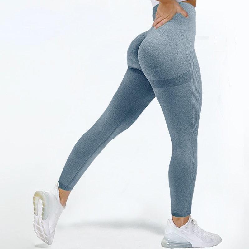 Women Seamless Workout Leggings High Waist Push Up Leggings Seamless Leggings Women Yoga Pants Fitness Push Up Leggings Workout Gym Pants Female Ladies Fashion Legging Bright Colors Yellow Sports Leggings