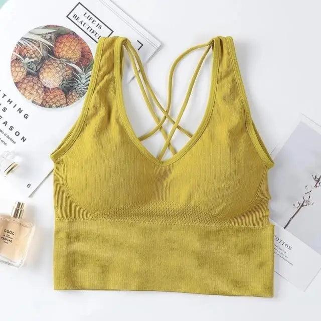 Women Sports Bra Sexy Brathable Sports Top Yoga Bra Push Up Top Female Gym Fitness Sports Underwear Female Seamless bra