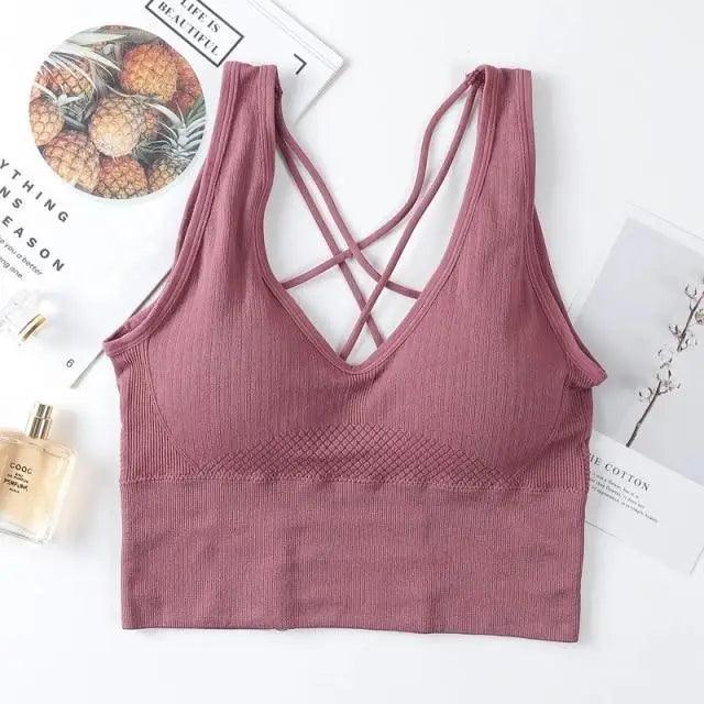 Women Sports Bra Sexy Brathable Sports Top Yoga Bra Push Up Top Female Gym Fitness Sports Underwear Female Seamless bra