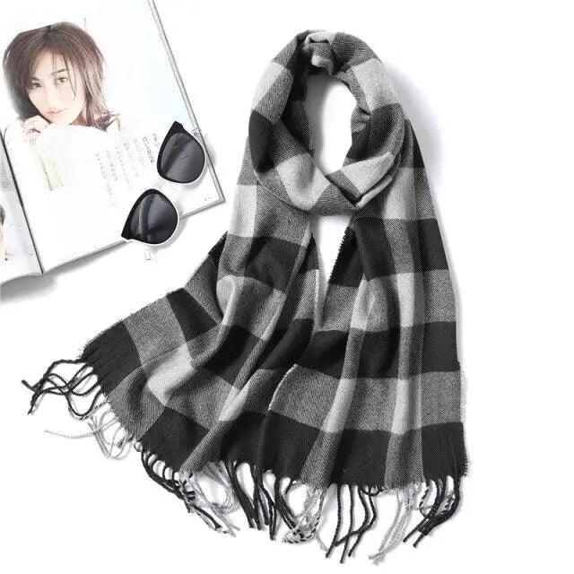 Women Winter Warm Scarf Shawl Fashion Plain  Soft Long Scarves For Women Casual Wear Travel Friendly Scarfs  Warm Winter Scarf Double Sided Thick Shawl Women Students Scarf