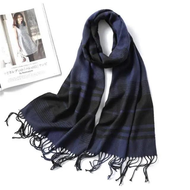 Women Winter Warm Scarf Shawl Fashion Plain  Soft Long Scarves For Women Casual Wear Travel Friendly Scarfs  Warm Winter Scarf Double Sided Thick Shawl Women Students Scarf