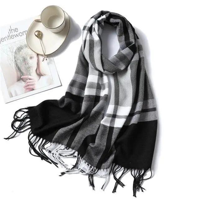 Women Winter Warm Scarf Shawl Fashion Plain  Soft Long Scarves For Women Casual Wear Travel Friendly Scarfs  Warm Winter Scarf Double Sided Thick Shawl Women Students Scarf