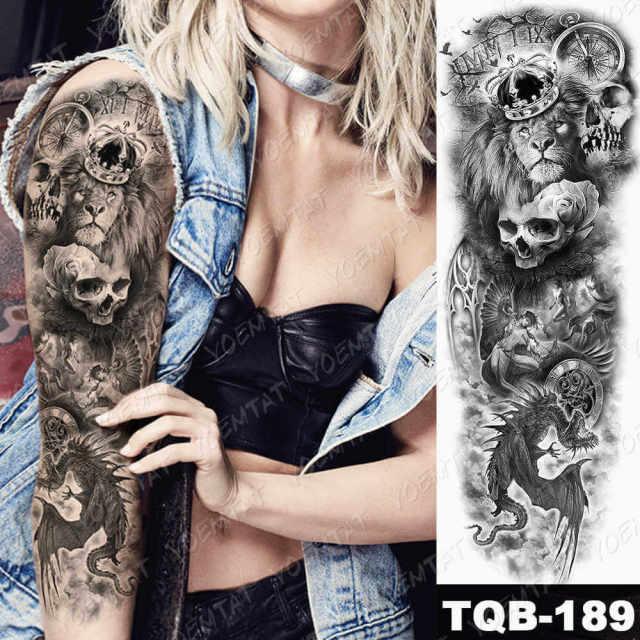 Womens Large Waterproof Temporary Sticker Tattoo Tiger Fox Luxury Design From Wonderland