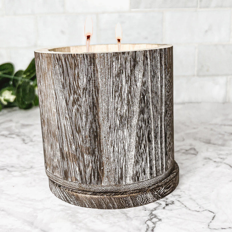 Vase à bougie en bois – Pot à bougie parfumée réutilisable avec couvercle en bois, multi-usage
