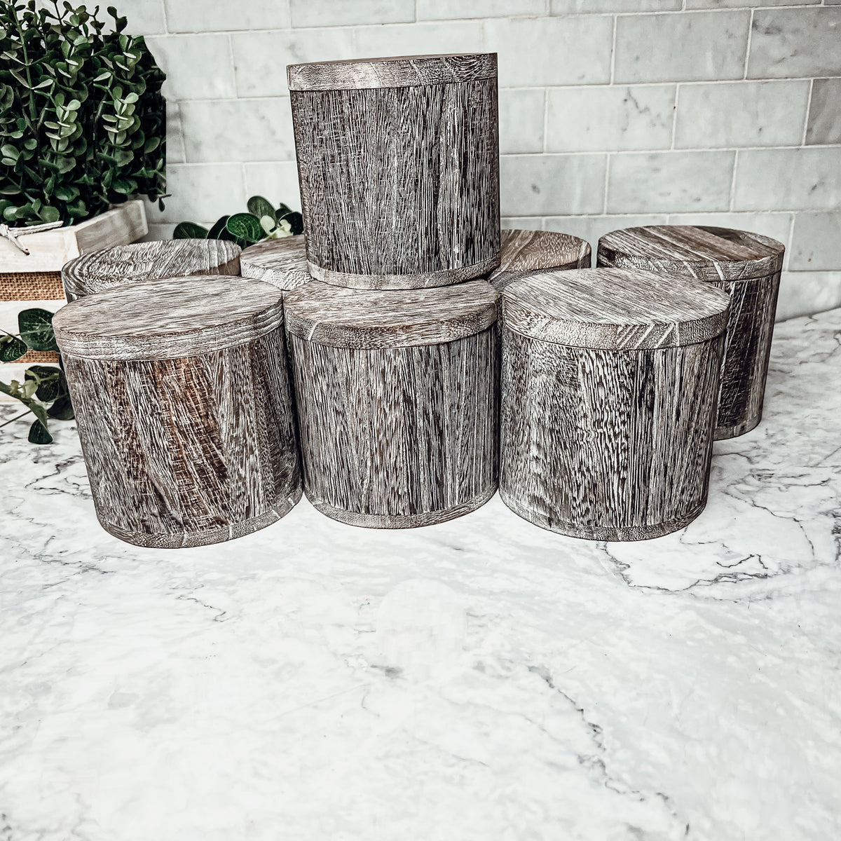 Vase à bougie en bois – Pot à bougie parfumée réutilisable avec couvercle en bois, multi-usage