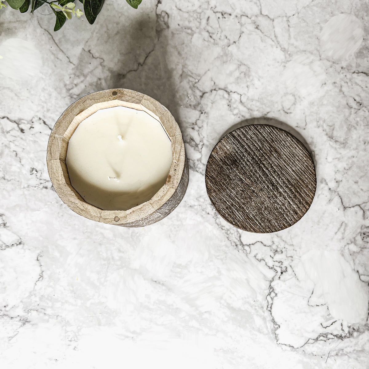 Vase à bougie en bois – Pot à bougie parfumée réutilisable avec couvercle en bois, multi-usage