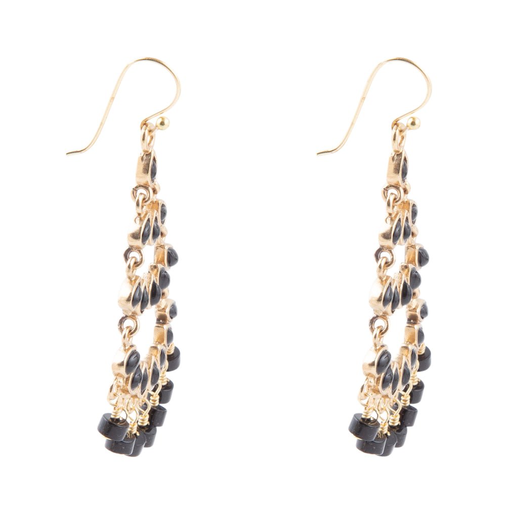 Ohrringe Xavier Black Onyx Kronleuchter