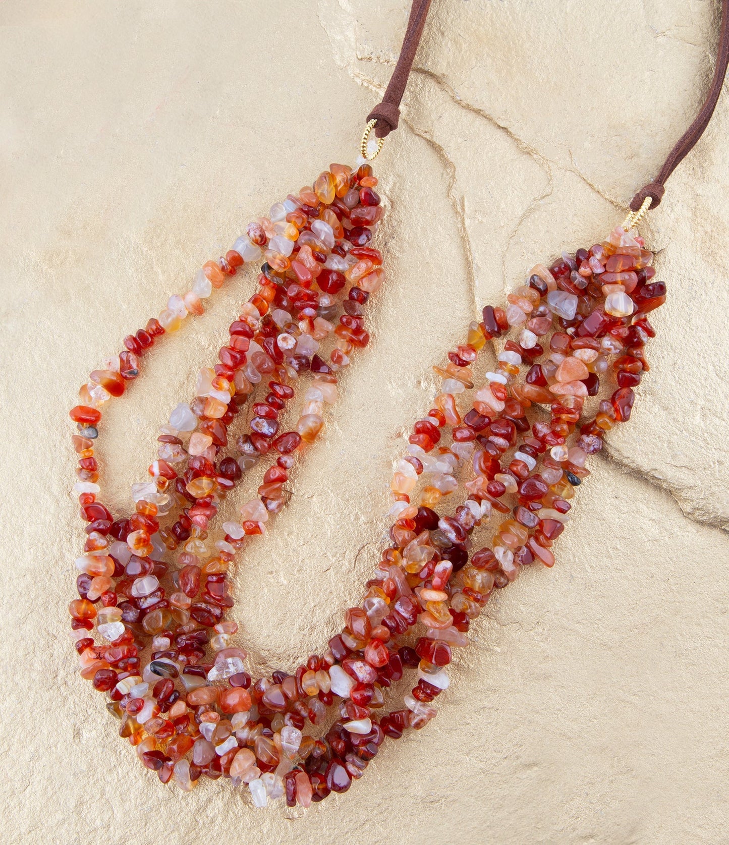 Collier à plusieurs rangs Xavier Carnelian