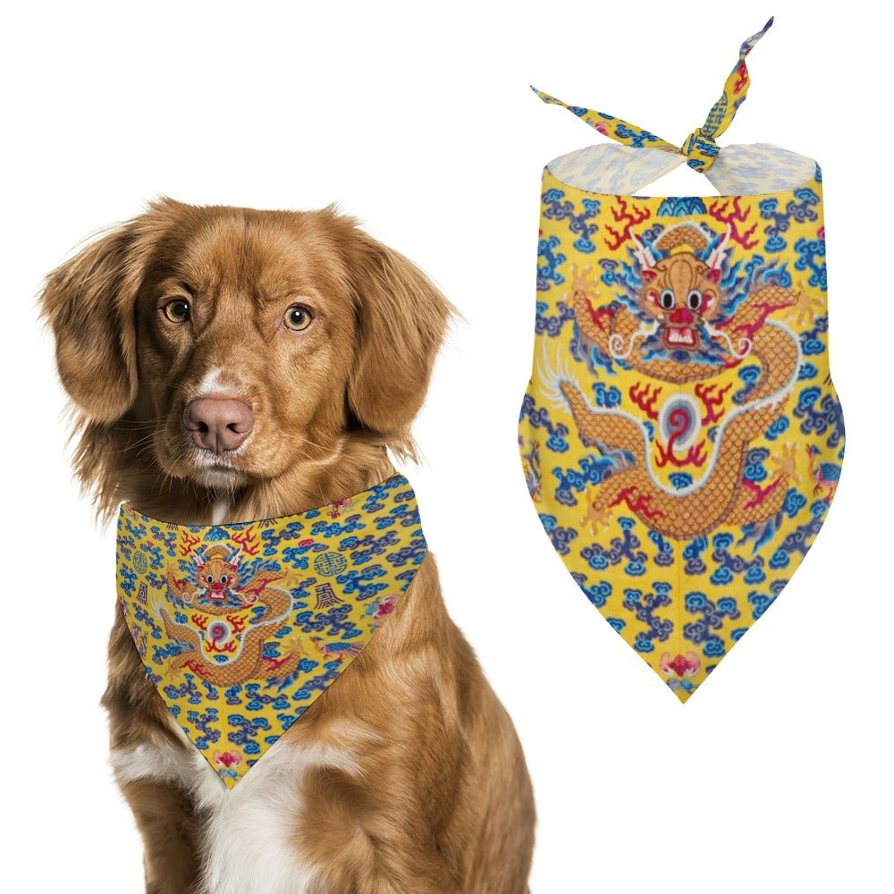 Yellow Qing Dynasty Dragon Pet Scarf