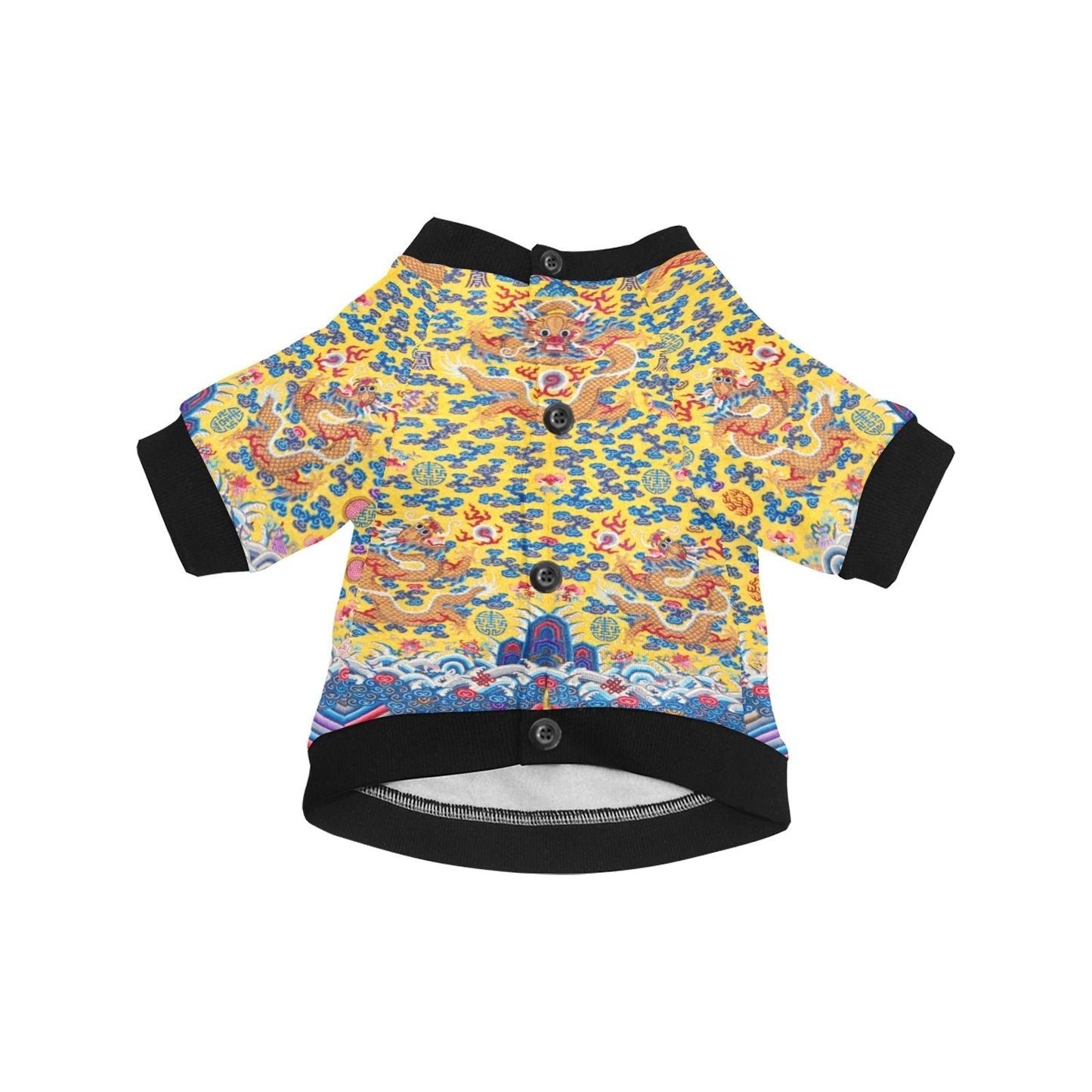 Yellow Qing Dynasty Dragon Round Neck Shirt