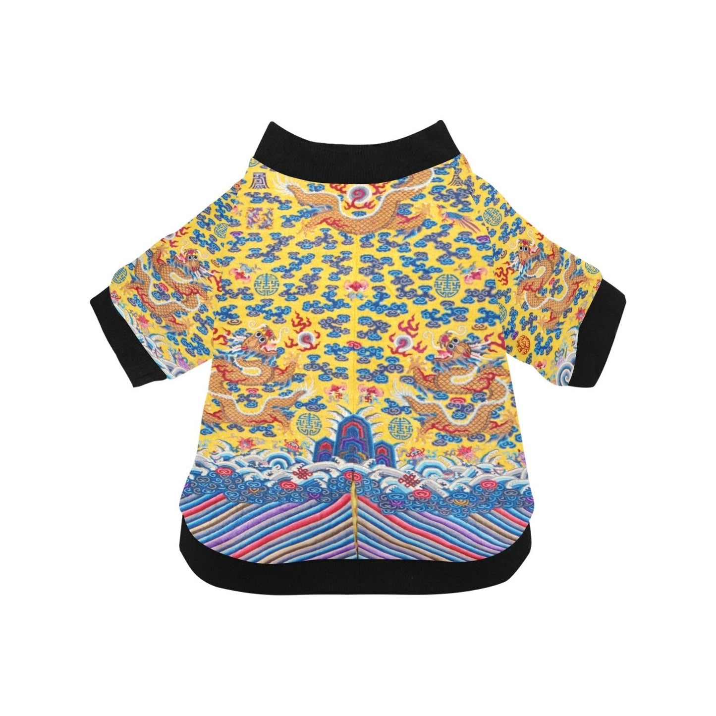Yellow Qing Dynasty Dragon Round Neck Shirt