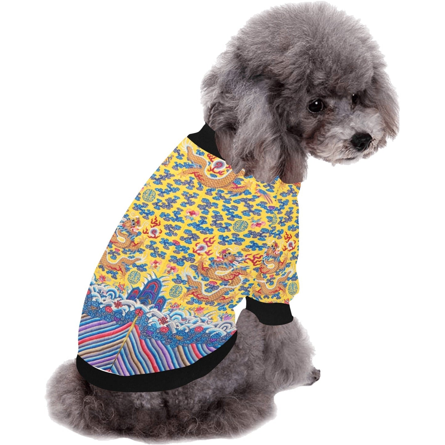Yellow Qing Dynasty Dragon Round Neck Shirt