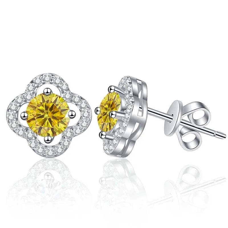 1 Karat Moissanit Ohrstecker für Damen 925 Sterling Silber Hochzeitsgeschenk