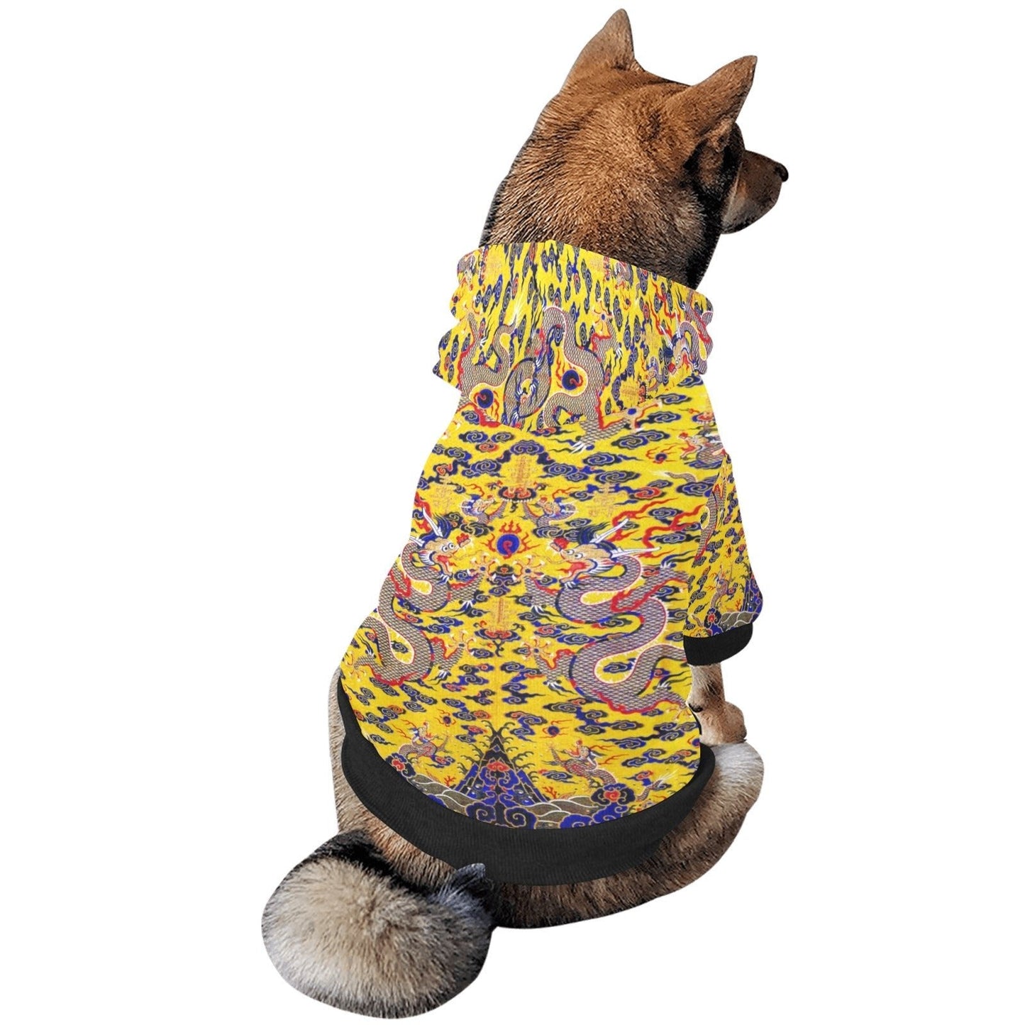 Yellow Imperial Dragon Button Hoodie