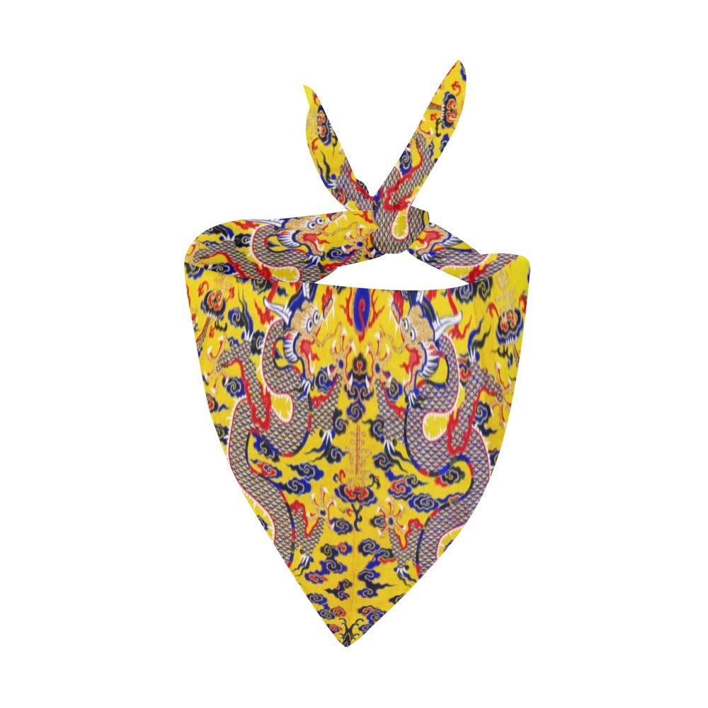 Yellow Imperial Dragon Double-Sided Pet Bandana