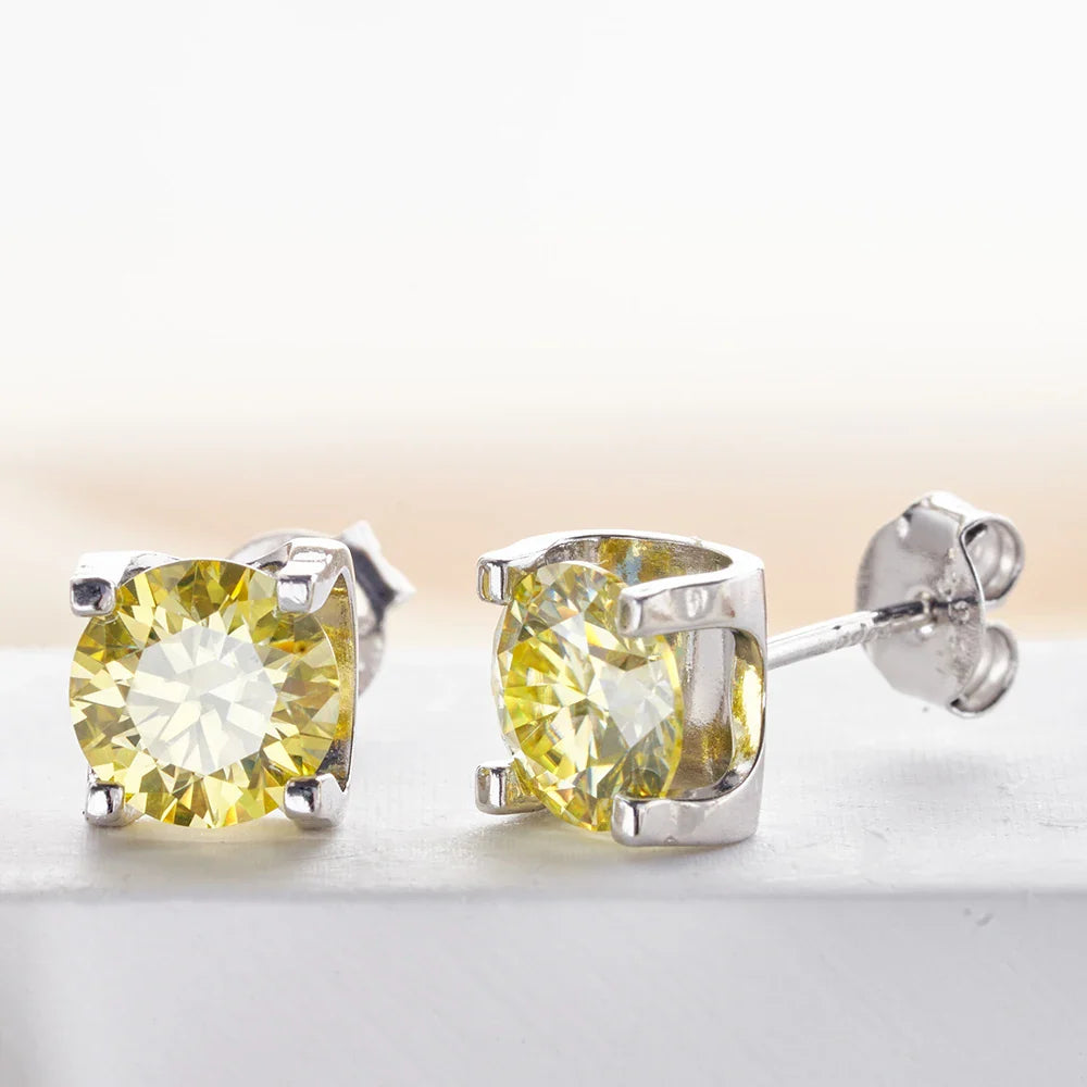 3 Karat D-Farbe Moissanit Halskette & Ohrringe Set Sterlingsilber 925 Brautgeschenk