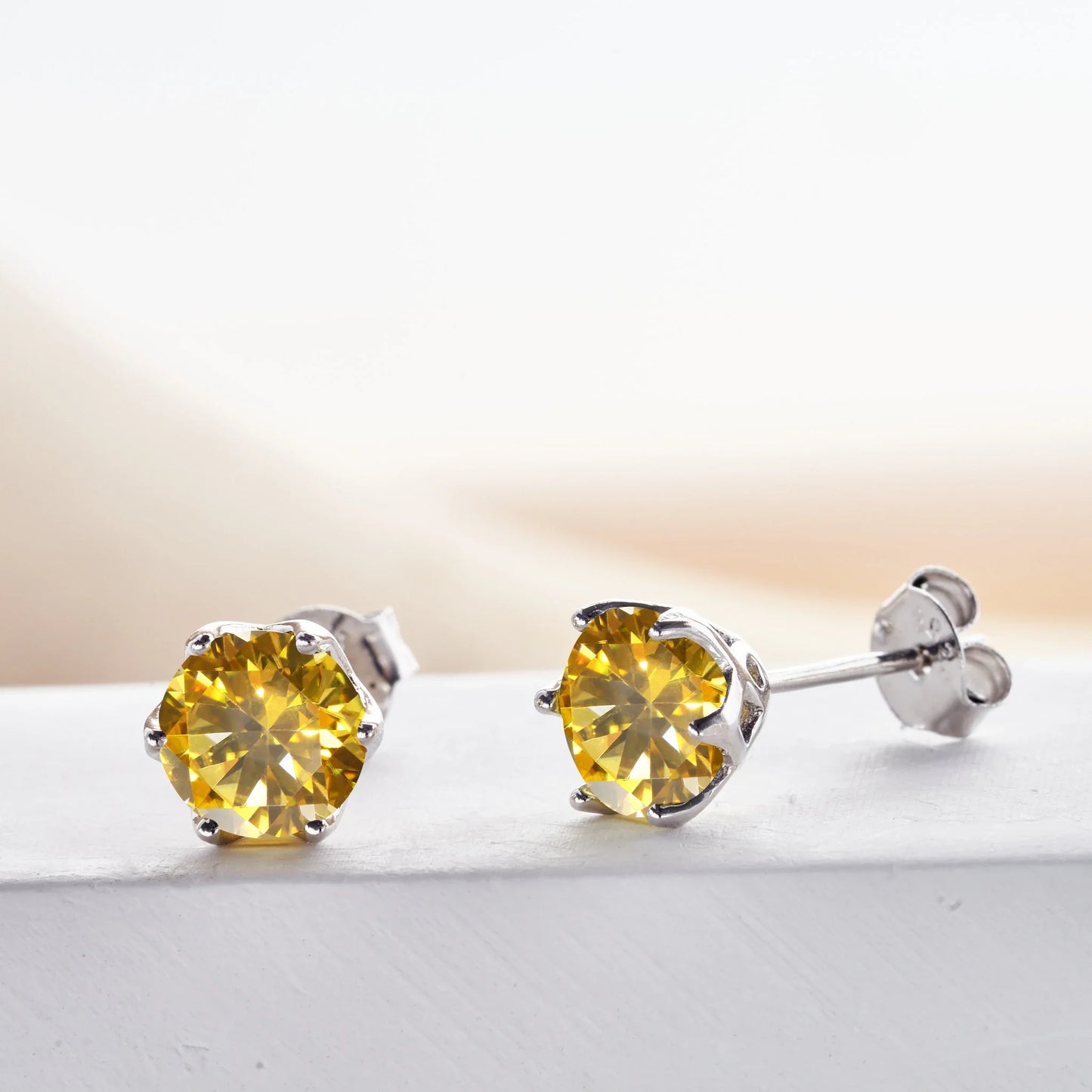 Boucles d'oreilles clous en moissanite rose et bleu roi en argent sterling S925, 0,5 1 2 carats, pour mariée