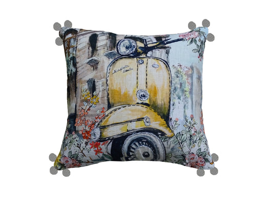 Vibhsa Decorative Throw Pillow Cover Fall Collection Yellow Vespa