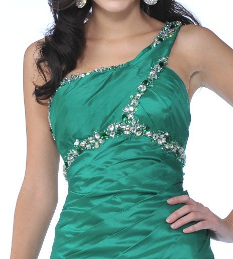 CLEARANCE - Cinderella Divine 1646 Long Dress Taffeta One Shoulder (Size 6)